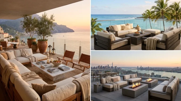 13 Mansion Balcony Designs with Luxury Furniture and Scenic Views