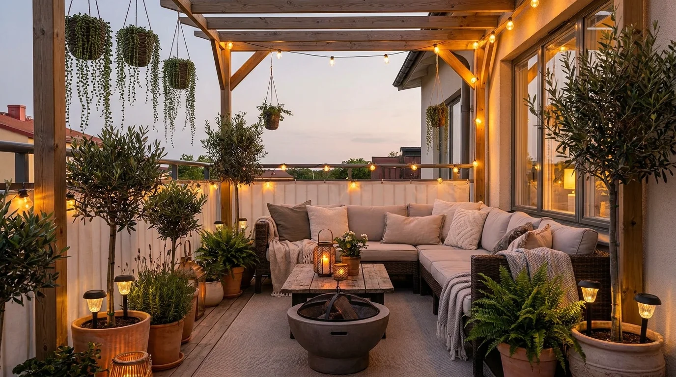 15 Big Balcony Decor Ideas with Plants, Seating and Cozy Lighting