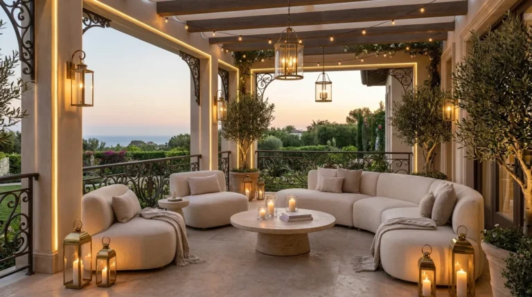 9 Mansion Balcony Decor Ideas with Elegant Seating and Lighting